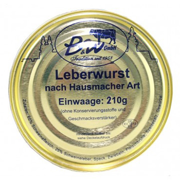 Pegauer Hausmacher Leberwurst 2x 210g Dose
