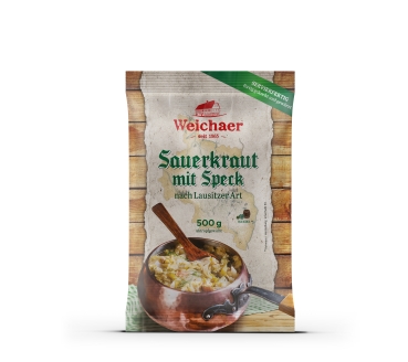Weichaer Sauerkraut m. Speck 1x 500g MHD 30.09.2023