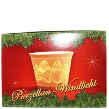Windlicht Porzellan Weihnachtsmotiv